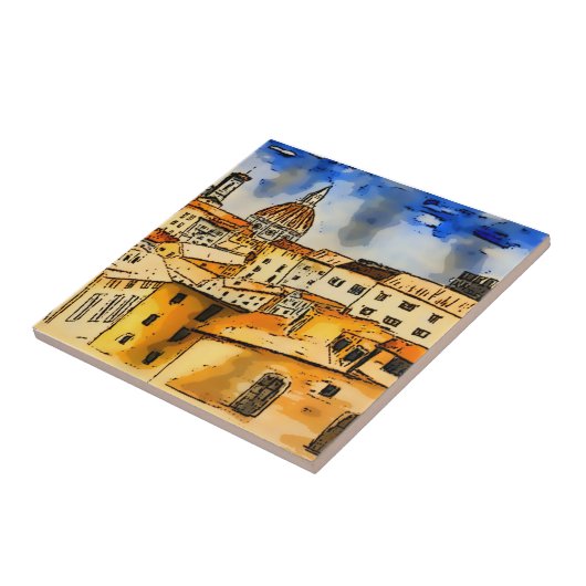 Florence Italië Square Tegeltje (Zijkant)