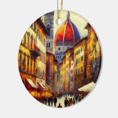 Florence, Italië Straat met Duomo Schilderen Keramisch Ornament (Links)