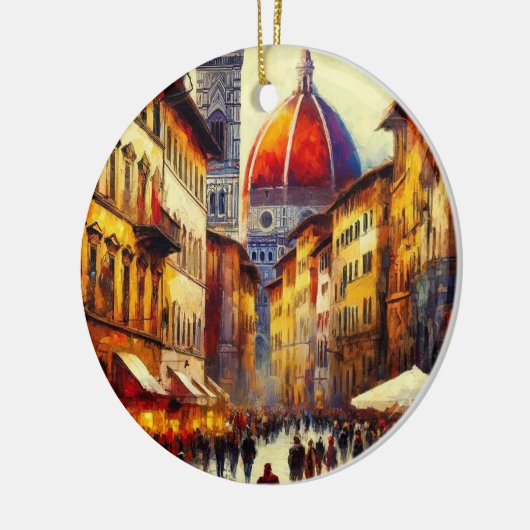 Florence, Italië Straat met Duomo Schilderen Keramisch Ornament (Links)
