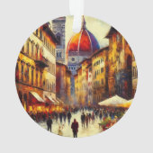 Florence, Italië Straat met Duomo Schilderen Ornament (achterkant)