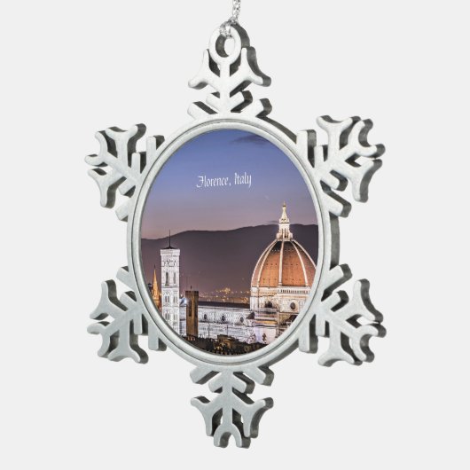 Florence, Italië Tin Sneeuwvlok Ornament (Rechts)