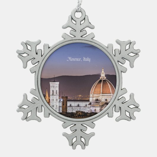 Florence, Italië Tin Sneeuwvlok Ornament (Voorkant)