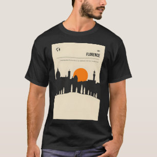 Florence Italië Toscane Vintage Minimal Retro Boek T-shirt