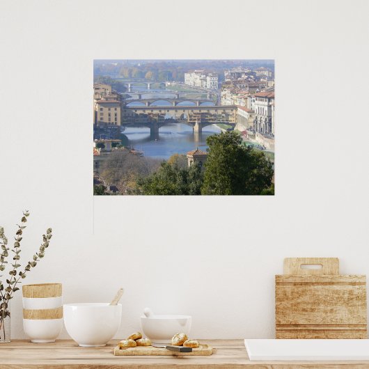 Florence, Italië uitzicht uit Piazza Michelangelo Poster (Keuken)