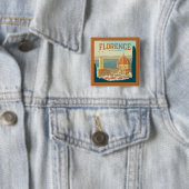 Florence, Italië Vierkante Button 5,1 Cm (In situ)