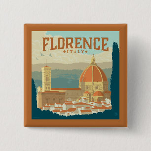 Florence, Italië Vierkante Button 5,1 Cm