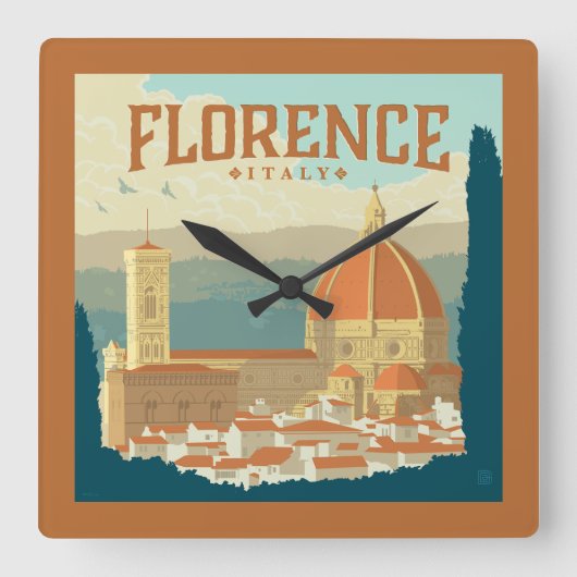 Florence, Italië Vierkante Klok (Voorkant)