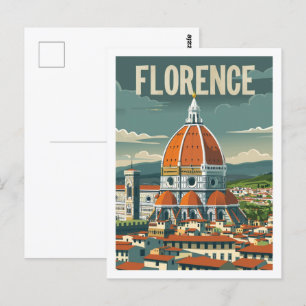 Florence Italië Vintage Beroemde Reisplaats Briefkaart