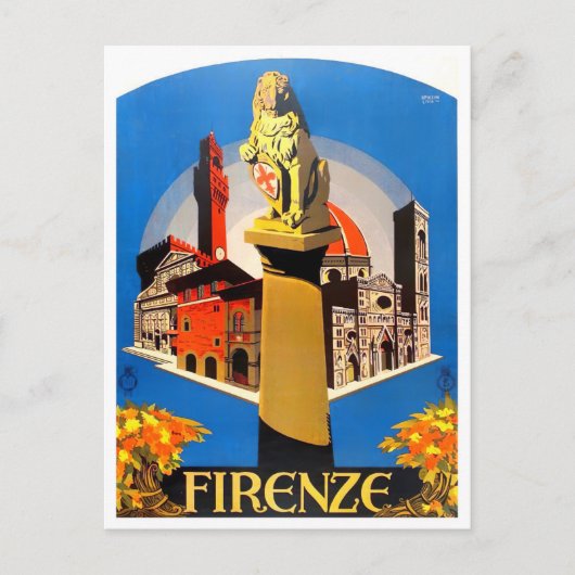 Florence Italië vintage Briefkaart (Voorkant)