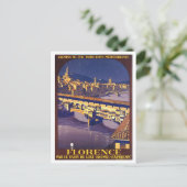Florence, Italië, vintage reisposter Briefkaart (Staand voorkant)