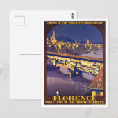 Florence, Italië, vintage reisposter Briefkaart (Voorkant / Achterkant)