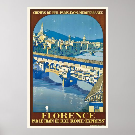 Florence Italië Vintage Reisposter Print (Voorkant)
