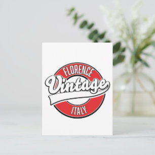 Florence Italië vintage stijl logo Briefkaart