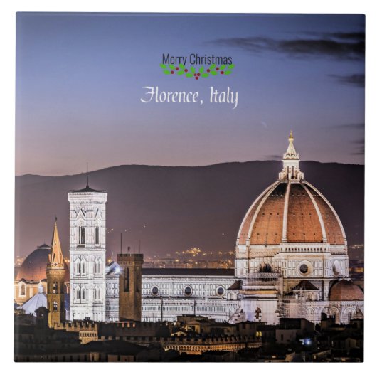 Florence, Italië, Vrolijk kerstfeest Tegeltje (Voorkant)