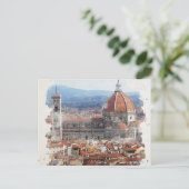Florence Italië Waterverf Art Briefkaart (Staand voorkant)