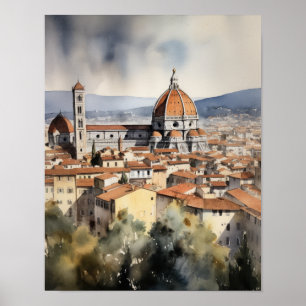Florence Italië Waterverf Art Print Poster