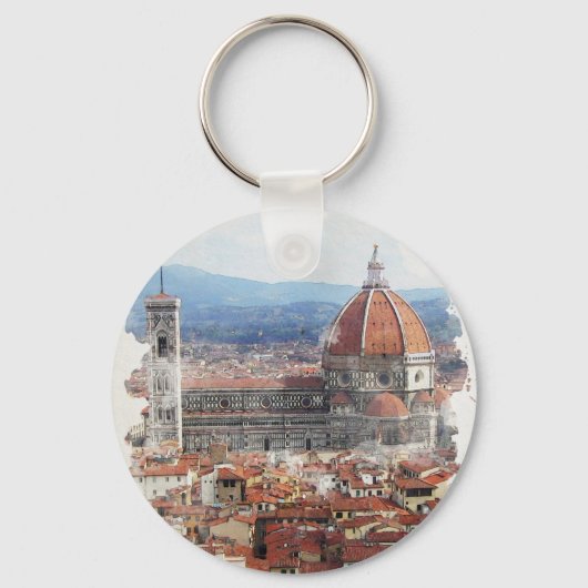 Florence Italië Waterverf Art Sleutelhanger (Voorkant)