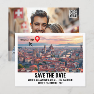 Florence Italië waterverf foto save the date Briefkaart