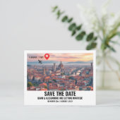 Florence Italië waterverf foto save the date Briefkaart (Staand voorkant)