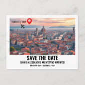 Florence Italië waterverf foto save the date Briefkaart (Voorkant)