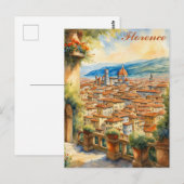Florence Italië Waterverf Illustratie Reizen Briefkaart (Voorkant / Achterkant)