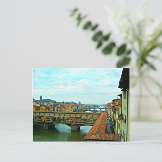 Florence, Italië winkelbrug Briefkaart (Staand voorkant)