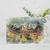 Florence Italië zomer bruiloft save the date kaart (Staand voorkant)
