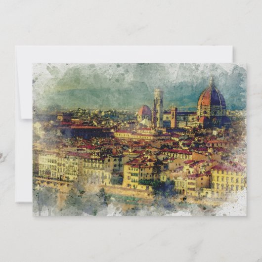 Florence Italië zomer bruiloft save the date kaart (Achterkant)