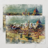 Florence Italië zomer bruiloft save the date kaart (Voorkant / Achterkant)