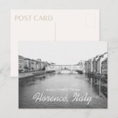 Florence Italië Zwart & Wit Ponte Vecchio Brug Briefkaart (Voorkant / Achterkant)