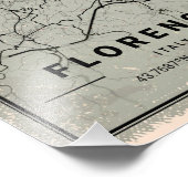 Florence italmap print poster canvas (Hoek)