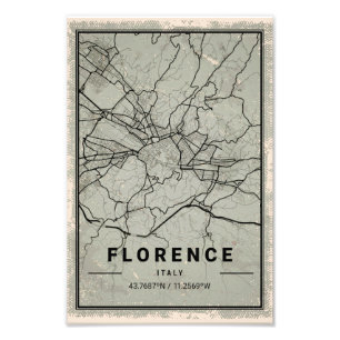 Florence italmap print poster canvas