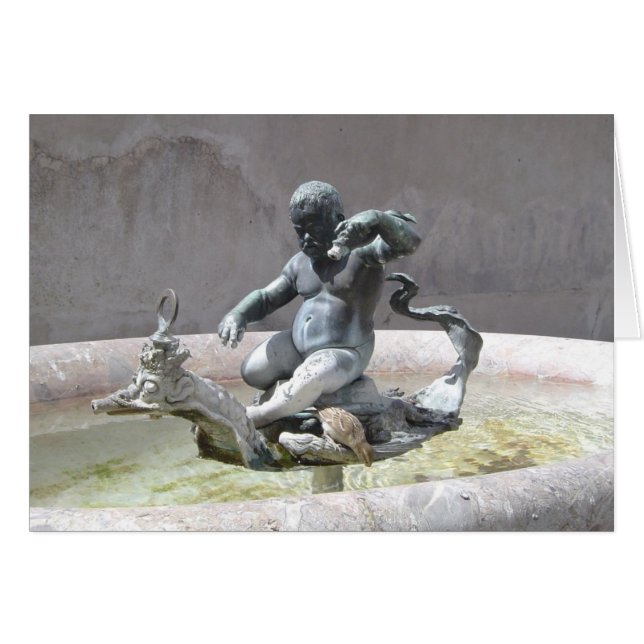 Florence Italy Bird Bath Blank Card (Voorkant Horizontaal)