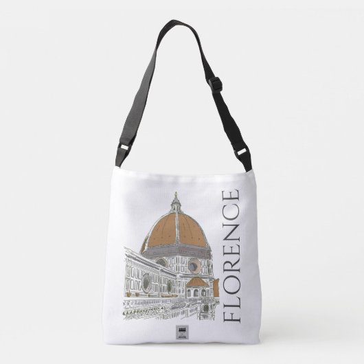 Florence Italy Duomo Pen and Ink Illustration Crossbody Tas (Achterkant)