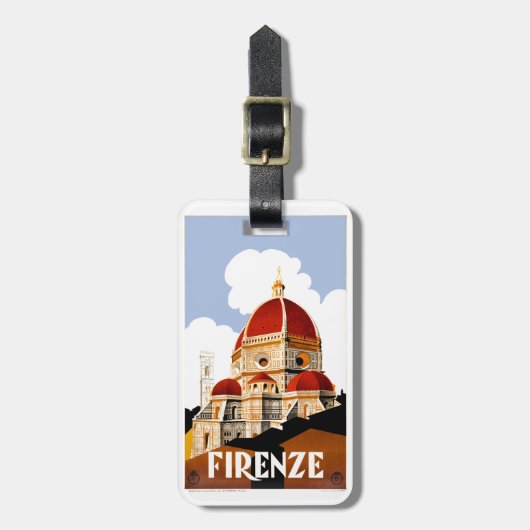 Florence Italy Duomo Travel Poster 1930 Bagagelabel (Voorkant verticaal)