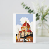 Florence Italy Duomo Travel Poster 1930 Briefkaart (Staand voorkant)