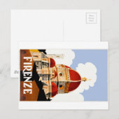 Florence Italy Duomo Travel Poster 1930 Briefkaart (Voorkant / Achterkant)