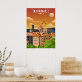 Florence Italy European City Travel Illustration Poster (Keuken)