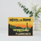 Florence Italy HOTEL DeROME Briefkaart (Staand voorkant)