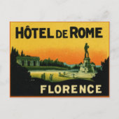 Florence Italy HOTEL DeROME Briefkaart (Voorkant)
