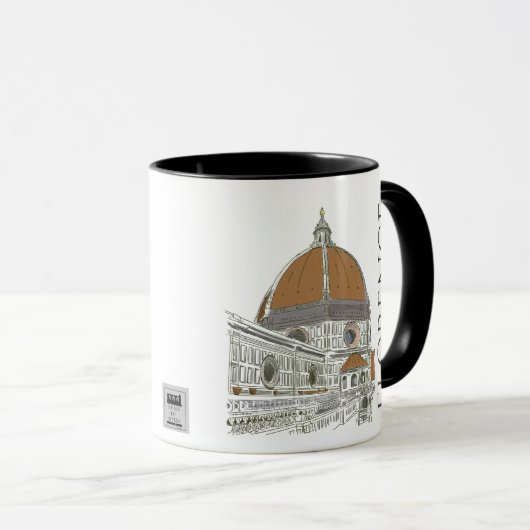 Florence Italy Iconic Duomo Architecture Line Art Mok (Voorkant rechts)