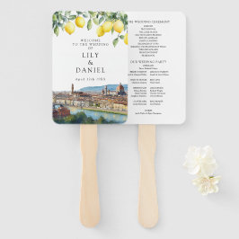 Florence Italy Lemons Watercolor Wedding Program Handwaaier