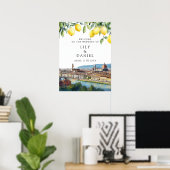 Florence Italy Lemons Wedding Welcome Sign Poster (Thuiskantoor)