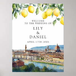 Florence Italy Lemons Wedding Welcome Sign Poster