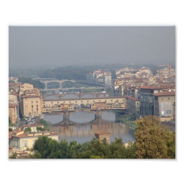 Florence Italy, Ponte Vecchio Bridge Foto Afdruk