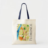 Florence Italy Street Map in Waterverf en Ink Tote Bag (Voorkant)