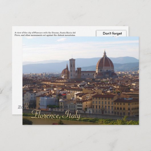 Florence Italy Travel Keepomwille Gift Briefkaart (Voorkant / Achterkant)