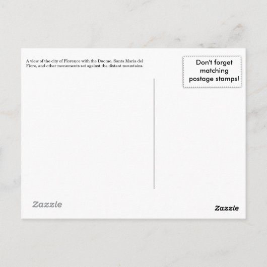 Florence Italy Travel Keepomwille Gift Briefkaart (Achterkant)