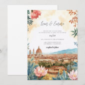 Florence Italy Watercolor Wedding Kaart (Voorkant / Achterkant)
