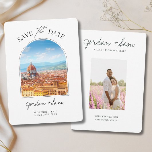 Florence Italy Wedding Save the Date Kaart